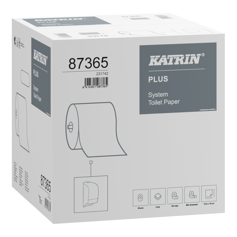 Katrin Plus System Wc-paperi 684, Valkoinen (36 rll/ltk)