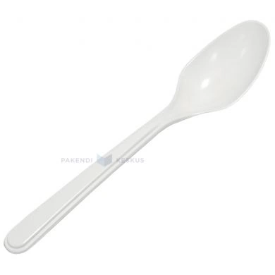 Kahvilusikka, PP, 15cm, valkoinen, uudelleen käytettävä, 125x konepesu, 100kpl/pkt