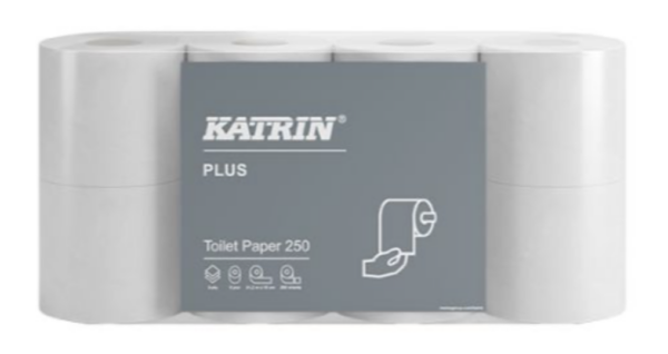 Katrin Plus 250 WC-paperi 3-krs valkoinen 31,25m / 40rll sk